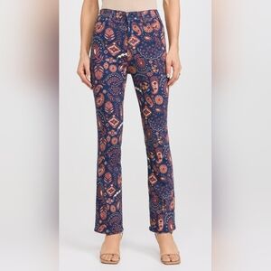 NWT MOTHER Hustler Flood Jeans in Henna Happiness Size 25 Paisley 70's Style